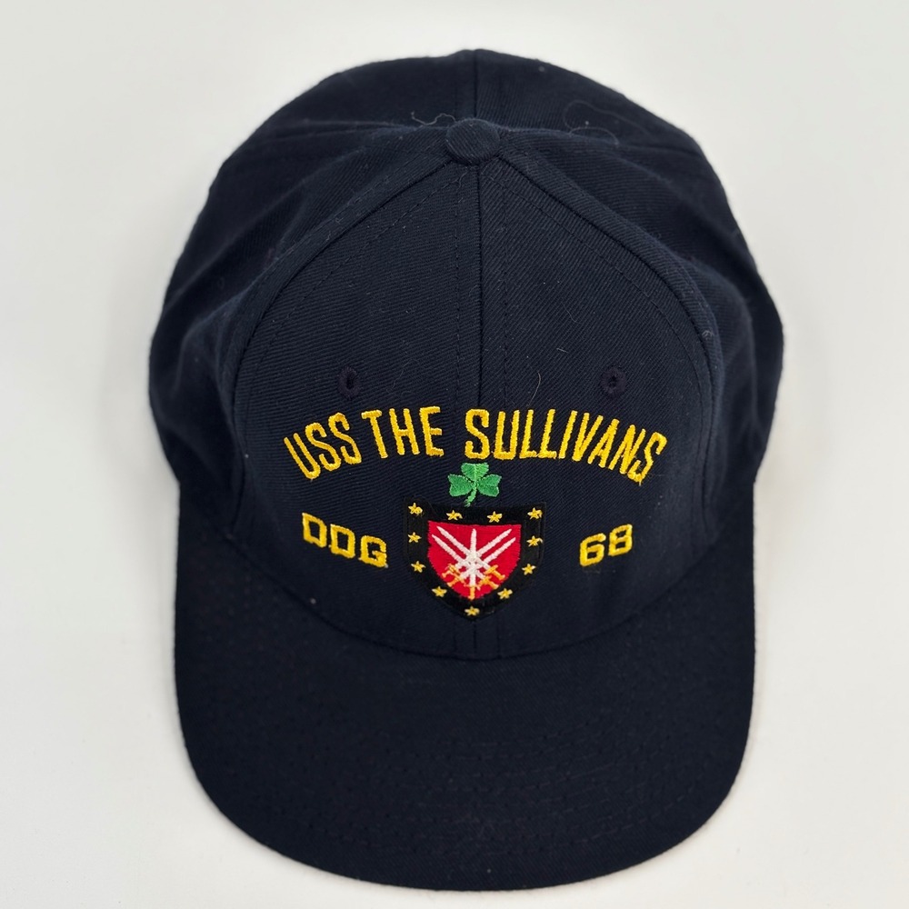 The Corps USS THE SULLIVANS DDG 68 Hat Mens OSFA Navy Blue Snapback Made in USA